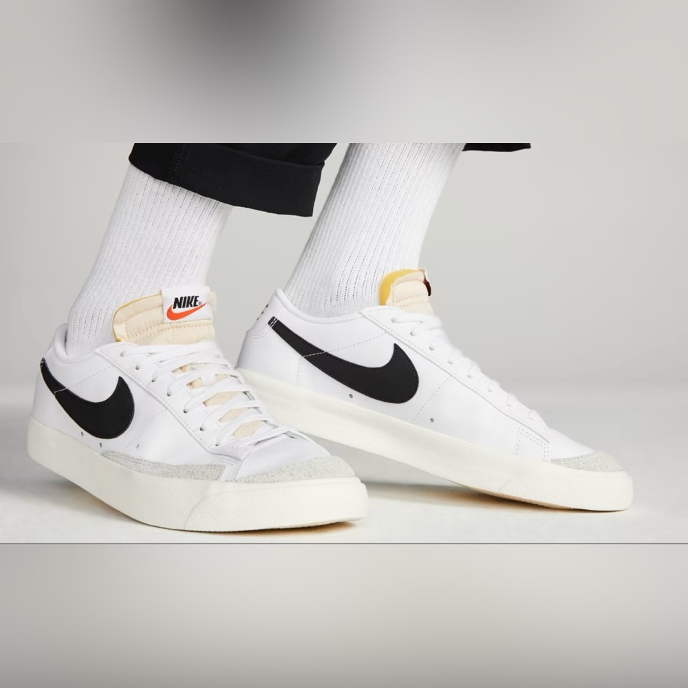 Nike Men’s Blazer '77 Vintage Low White Black Check Sneakers Shoes Size 7.5